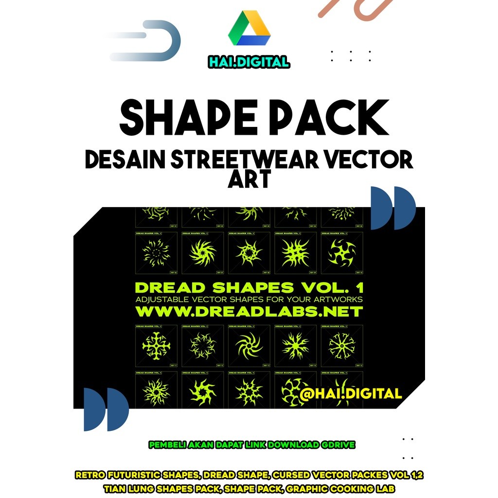Shape Pack Untuk Desain Streetwear Vector Art (Premium)