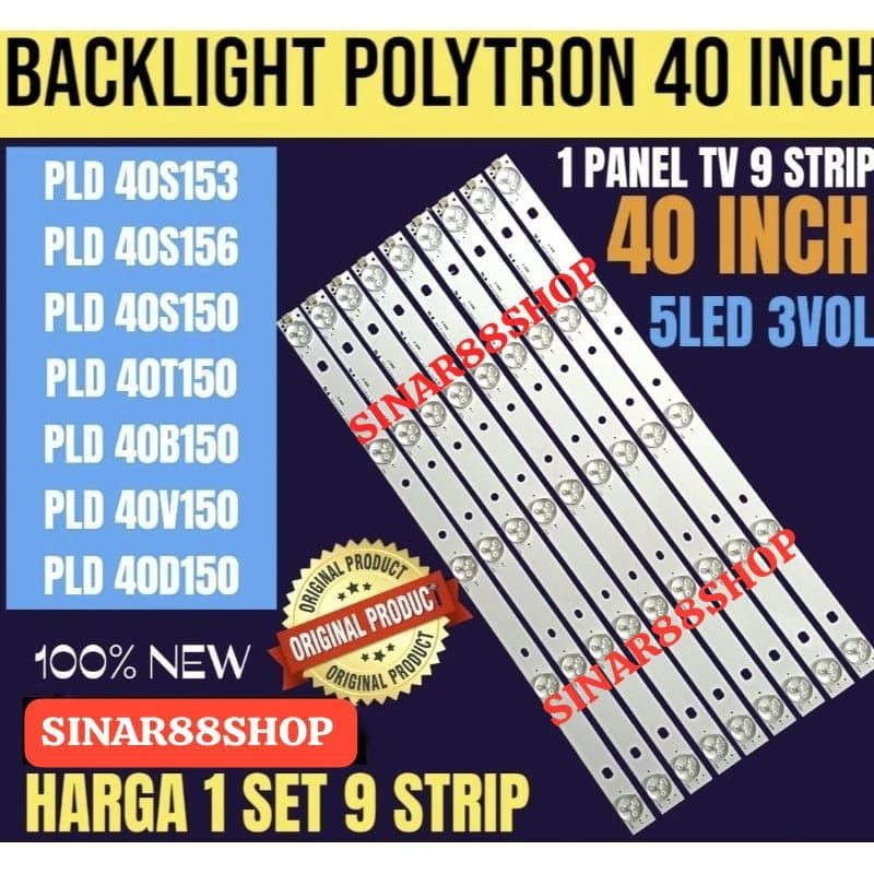 BACKLIGHT TV POLYTRON PLD40S156 PLD 40B150 40V100 40TS153 40TS156
