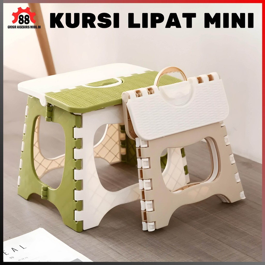 Kursi Lipat Mini Plastik Bangku Duduk Anak Dewasa Dingklik Dapur Pantai Kemah Pancing Foldable Chair