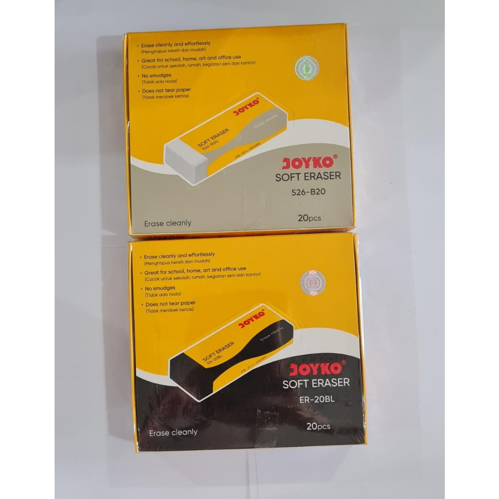 

VHP - Joyko Penghapus B20 / Soft Eraser Penghapus Pensil ER-B20BL Hitam / ER-526-B20 S26-B20 Putih