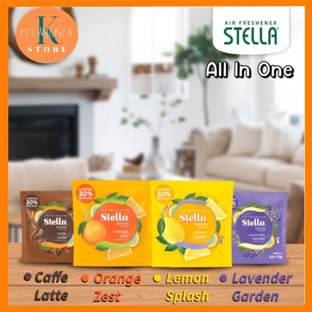 Stella All In One Pengharum Ruangan Mobil Gantung Stella Natural Oil 42+13Gr