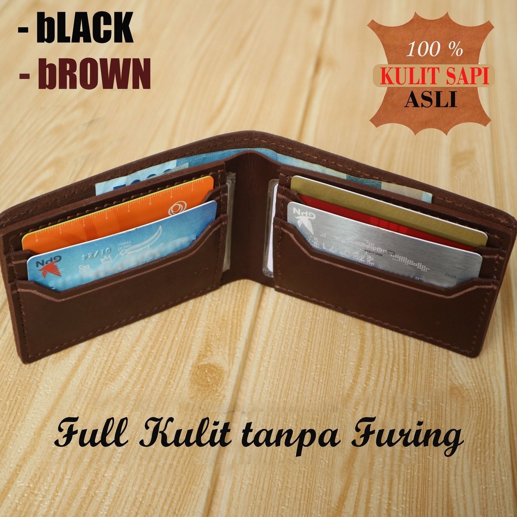 Dompet Kulit sapi Asli Pria Slim Handmade