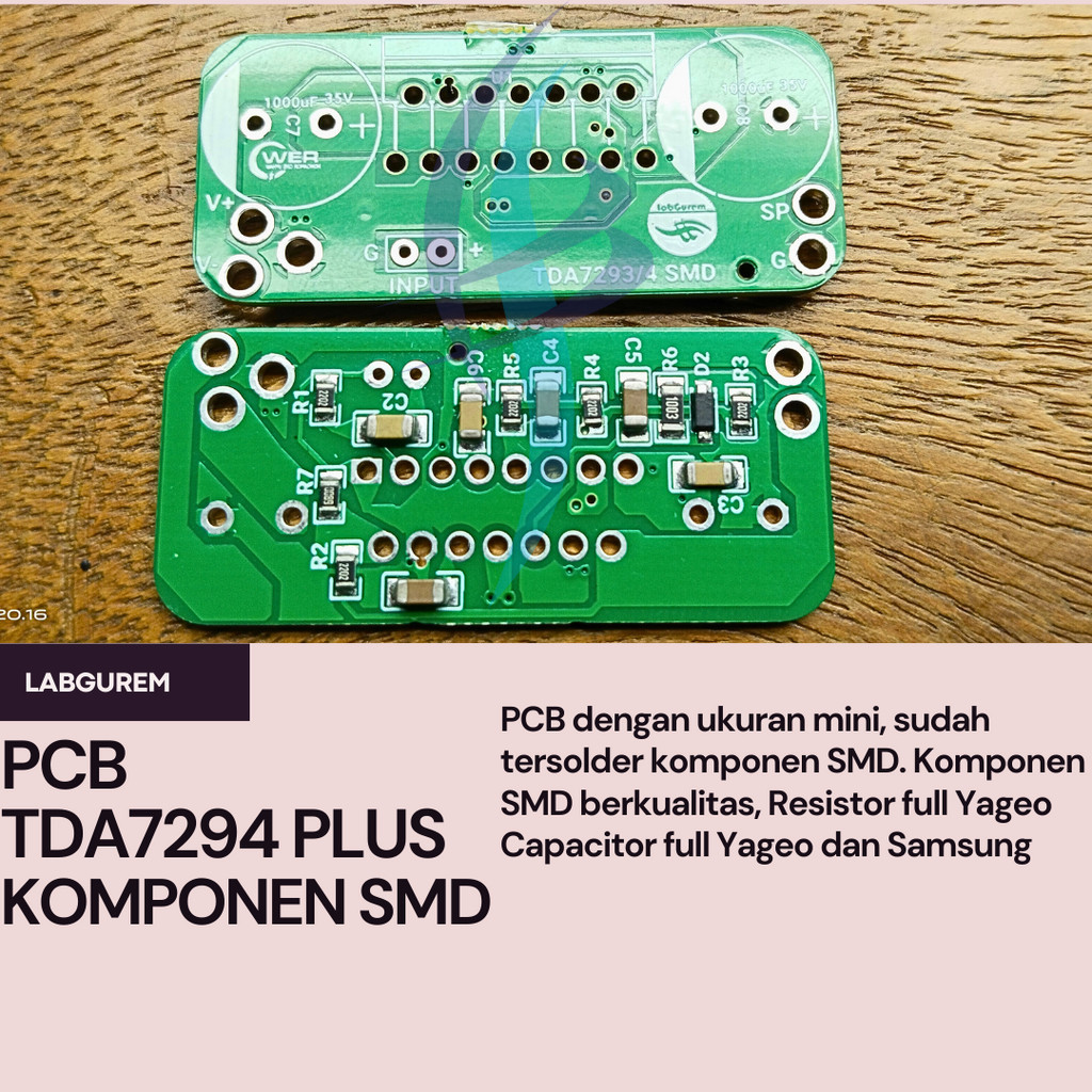 TDA7294 SMD PCB + Komponen SMD Tersolder