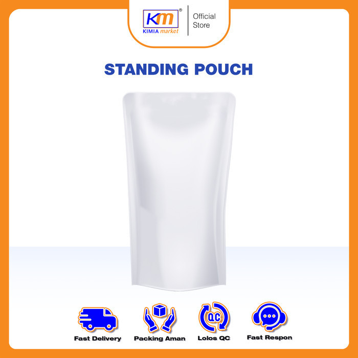 Kemasan Standing Pouch 16 x 26 ukuran 1Liter 50pcs  - Putih