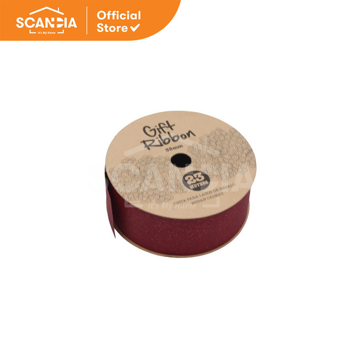 

SCANDIA Pita Kado Ribbon Glitter 35 Mm x 22.9 M Light Red (SW0143)