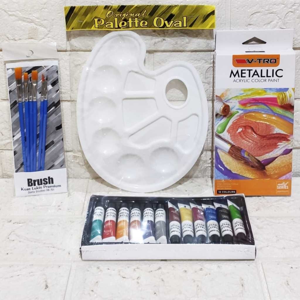 

RKL - Paket Melukis 3in1 KUAS PALET dan CAT Set