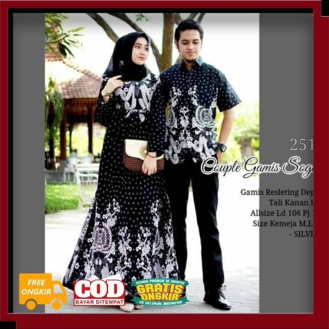 Batik couple keluarga modern terbaru set couple batik keluarga gamis jumbo GURITA PUTIH termurah di 