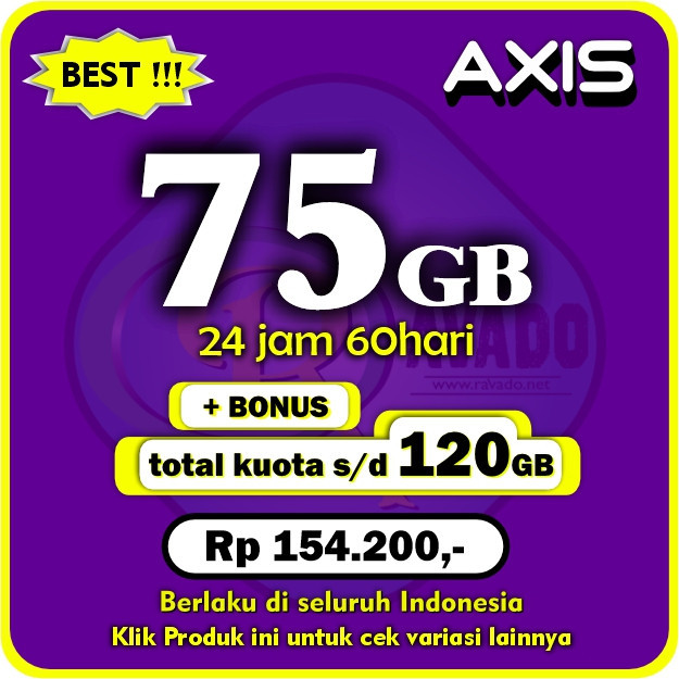 Isi Ulang Paket Kuota Internet Voucher Vocer Axis AIGO Bronet 10GB 25GB 50GB