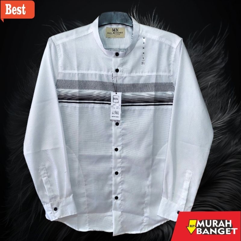 Baju muslim lengan panjang- baju kemko kemeja koko muslim kinaron MK lengan panjang peria dewasa