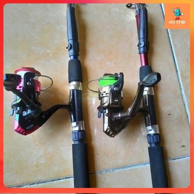 Peralatan Pancing / 1 set alat pancing atau joran + senar + kail ( tegek,  reel, real)