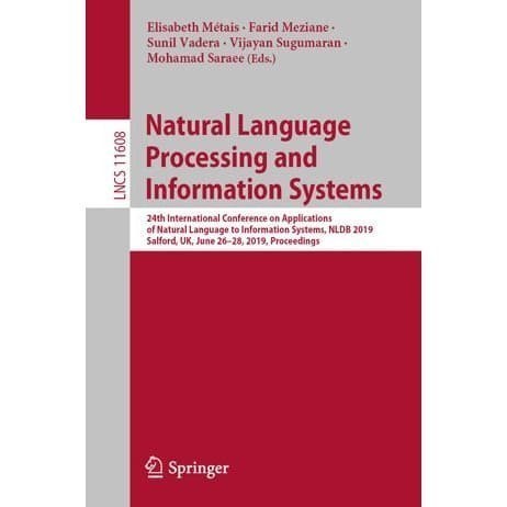 

Natural Language Processing and Information Systems: 24th Interna