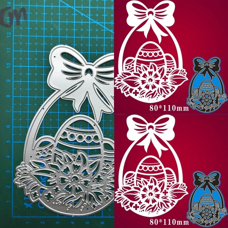 

Bow shaped flower basket Metal Cutting Dies Stencil Scrapbooking Diy Album Stamp Paper Card Embossing Decor Craft Knife Mould