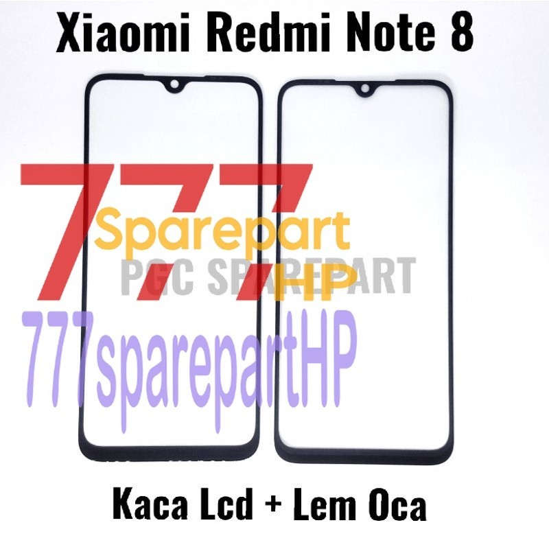Original Kaca LCD Glass Plus Lem Oca Xiaomi Redmi Note 8 (Lama 2019 bukan 2021) Mirip Touchscreen - 