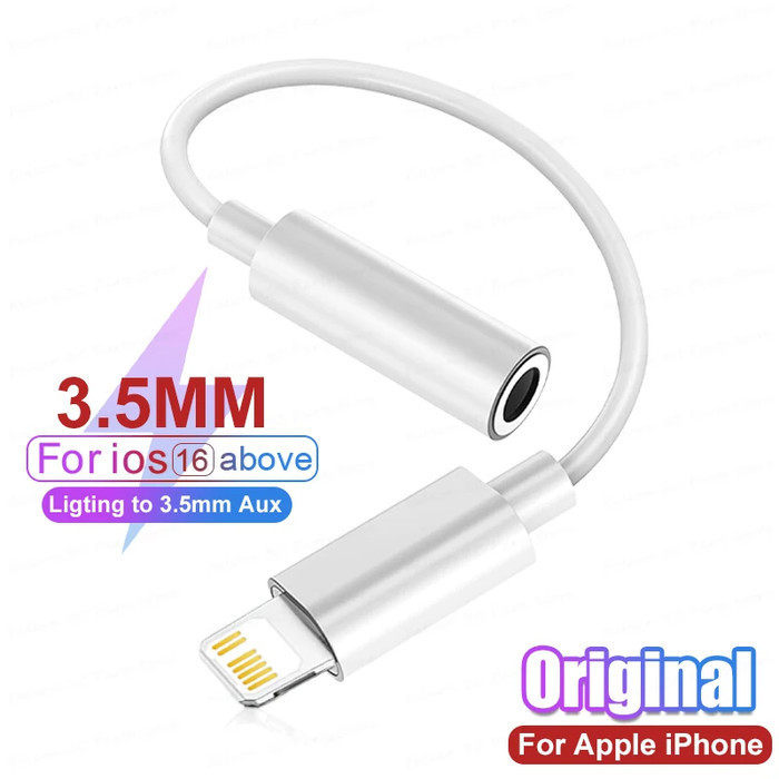 Adaptor Konektor Lightning iPhone Ke Jack Audio 3,5 mm Headset Konverter Cable Style