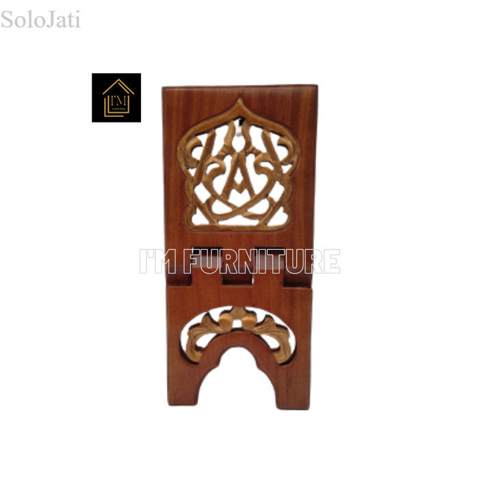 

Rekal Alquran Ukir Motif Iqro Masjid - Red mahogahy, S murah