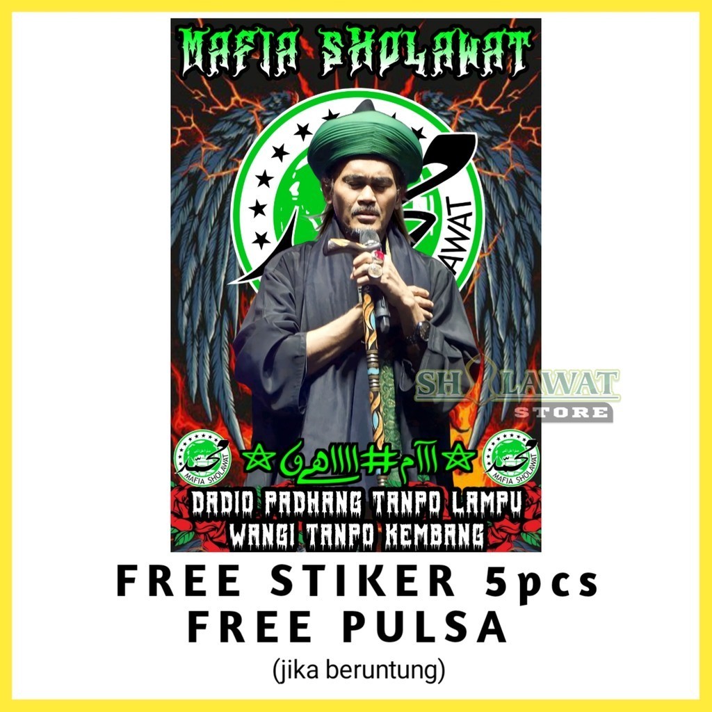 Bendera Mafish Hijau Logo / Bendera Majelisan / Bendera Mafia Sholawat Besar / Bendera Majelis Syekh