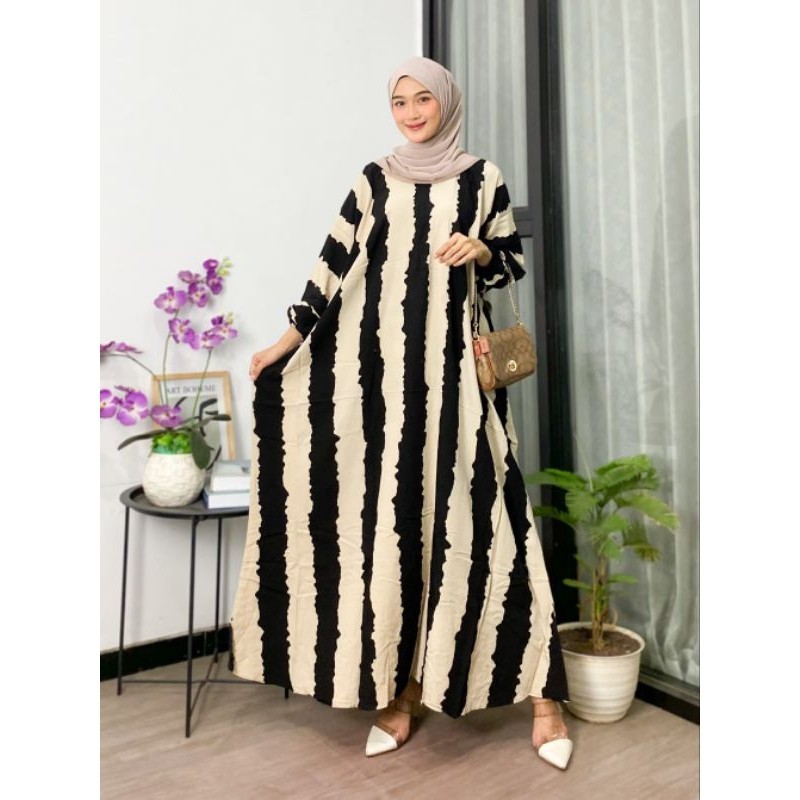Baju Lebaran Kekinian Style Keren Murah Idul Fitri Terbaru bahan Bagus / (bisa COD)gamis kaftan Tant