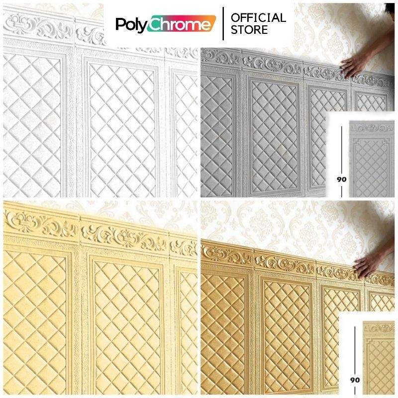 3D Foam Moulding Skirt Lis Wainscoating Pintu Kayu Jati Jendela PE Gabus Anti Air Anti Lembab Sticke