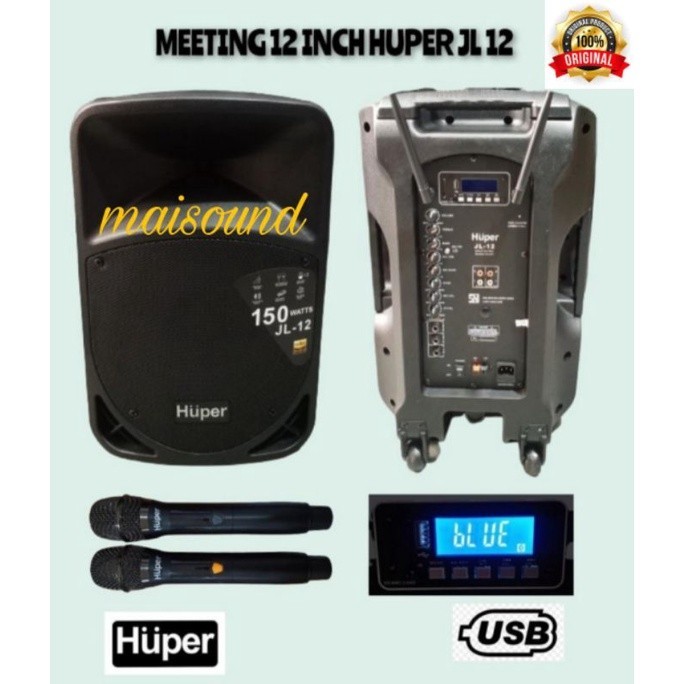 SPEAKER PORTABLE MEETING HUPER JL 12 INCH ORIGINAL HUPER JL12 FREE MIC