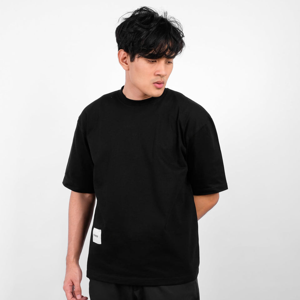 Julaybib | Oversized T-Shirt Basic - Black  | Kaos Polos Hitam | Heavy Cotton | Katun Lembut
