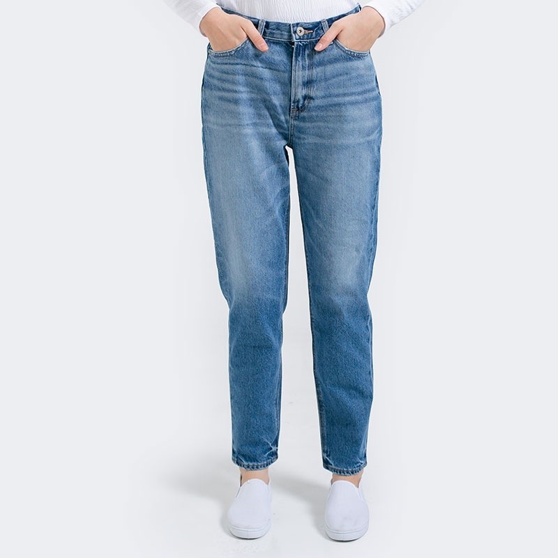 BIGSALEE PROMO DISKON 3Second Original Celana Mom Jeans Panjang 100% Cotton Katun Long Pants Denim N