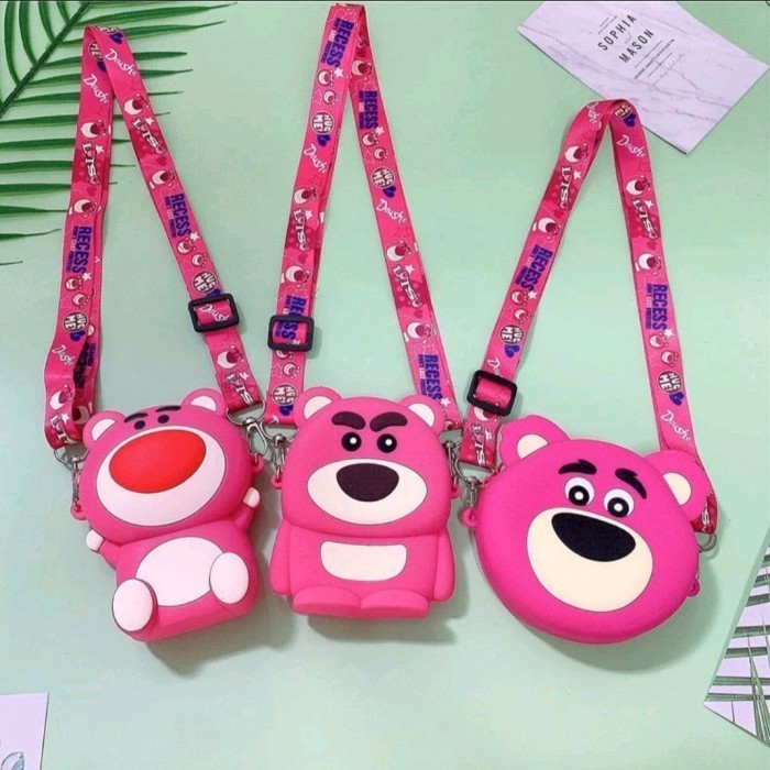 Tas lotso anak tas selempang anak lotso tas anak jelly lotso pink - c