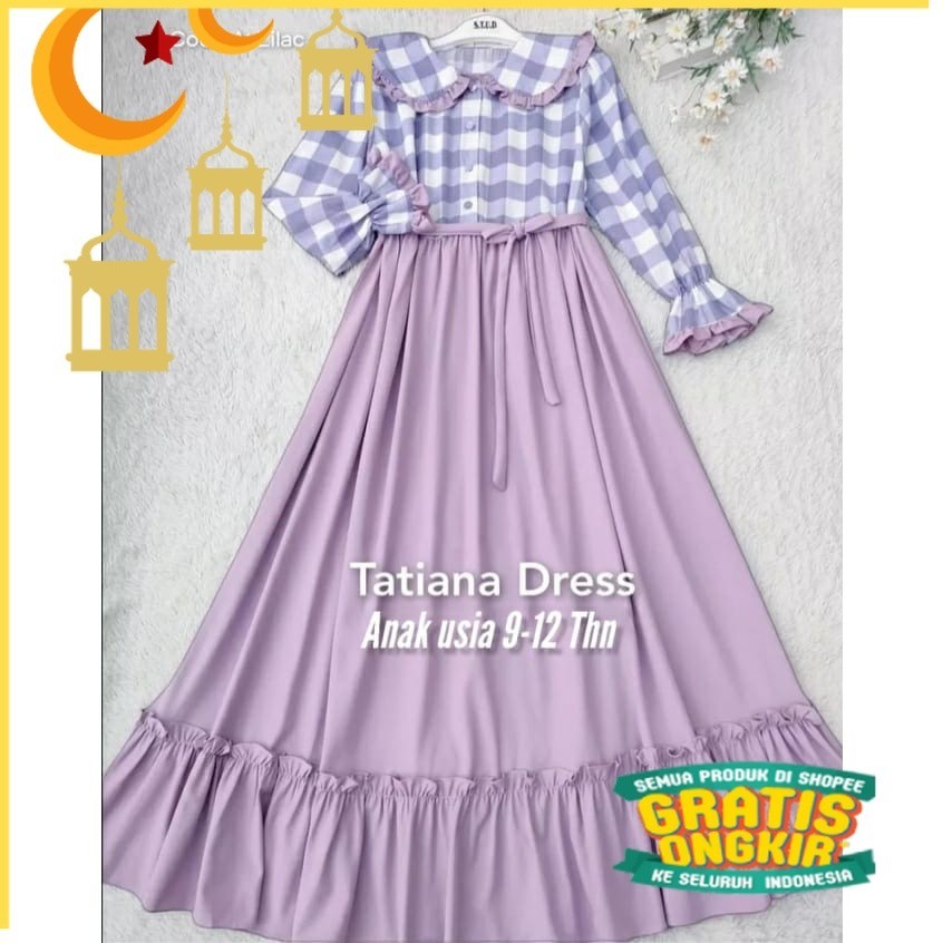 Tatiana Dress Gamis Anak Tanggung Terbaru Baju Muslim Anak Baju Gamis Kore style/Maron merah bata re