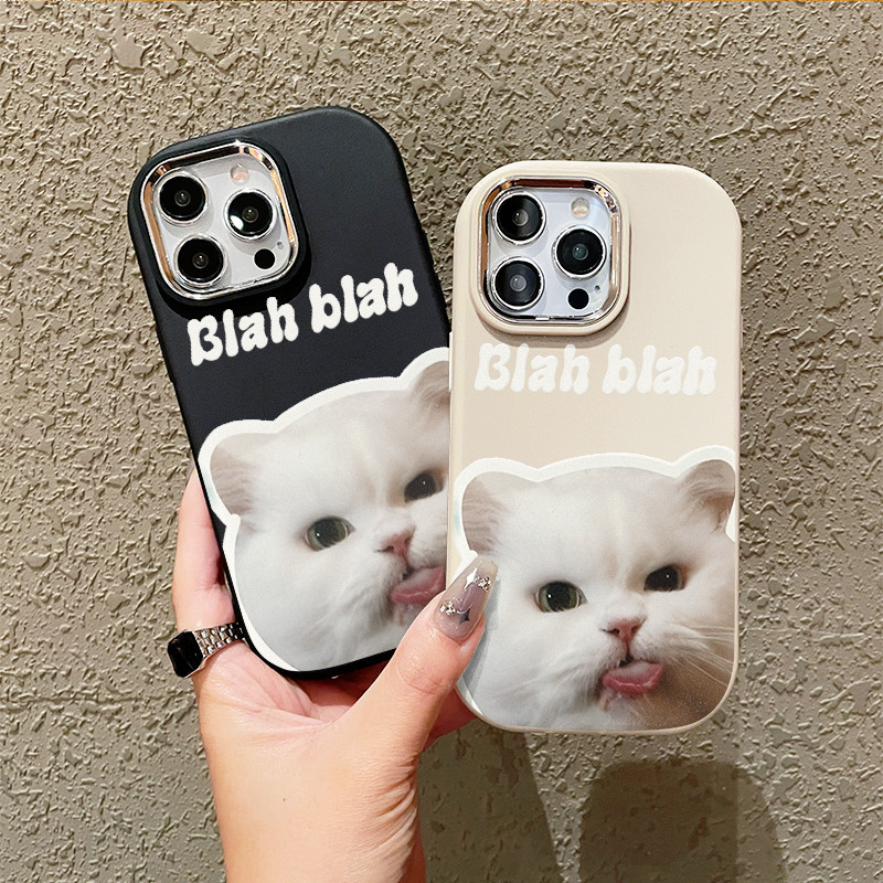 【Murah Kualitas Tinggi Empat warna】Lucu Blah Anak Kucing Soft Case Casing hp iPhone 11 12 13 14 15 P