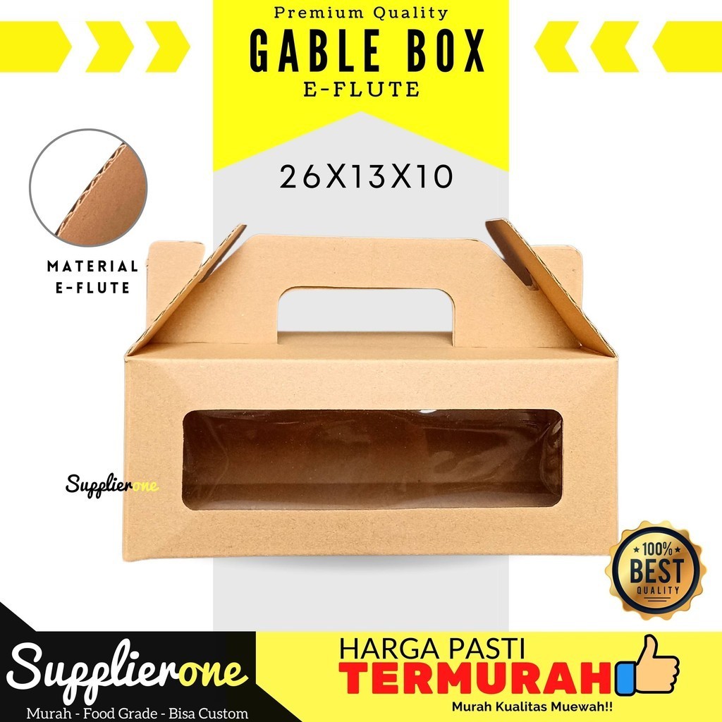 

Gable Box 26X13X10 / Dus Souvenir / Gable Box Kraft / Box Hampers / Dus Souvenir Jendela / Dus Kue / Dus Roti