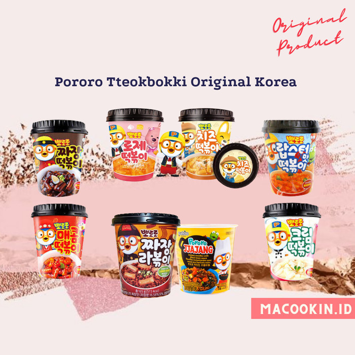 

Promo Pororo Topokki Korean Tteokbokki Instant rice Cake in Cup ORIGINAL - garlic cheese