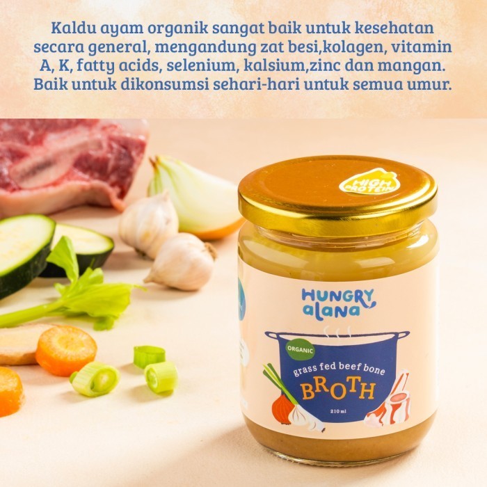 

Hungry Alana - Organic Chicken Bone Broth - Kaldu Tulang Ayam Organik - High Protein