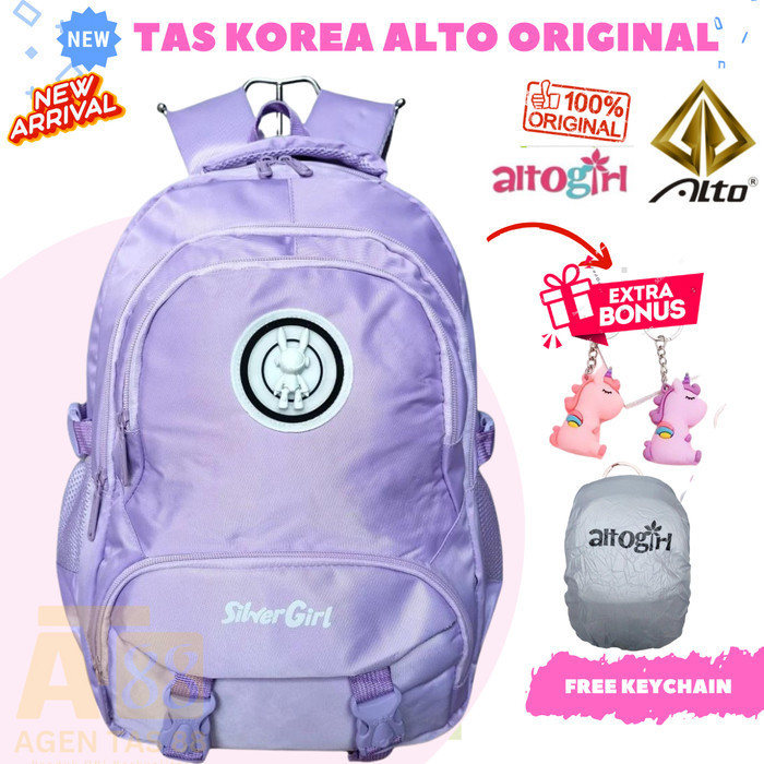 TAS RANSEL ANAK SEKOLAH PEREMPUAN SD SMP SMA SILVER GIRL ALTO GIRL 06 - LILAC