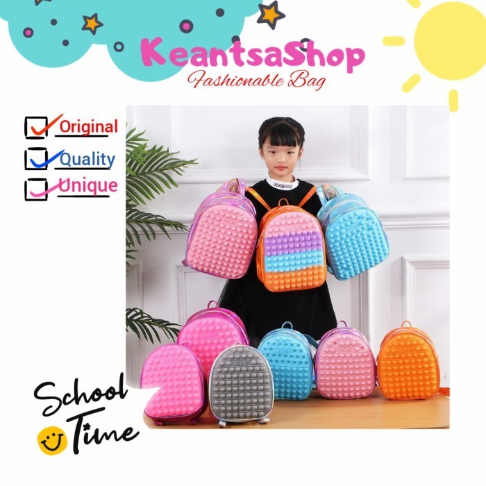 Tas ransel anak Pop It Tas ransel anak sekolah Pop It Tas Pop It - E