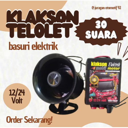 KLAKSON TELOLET BASURI ELEKTRIK MURAH MOTOR MOBIL 12/24 VOLT - KODE JHSFD