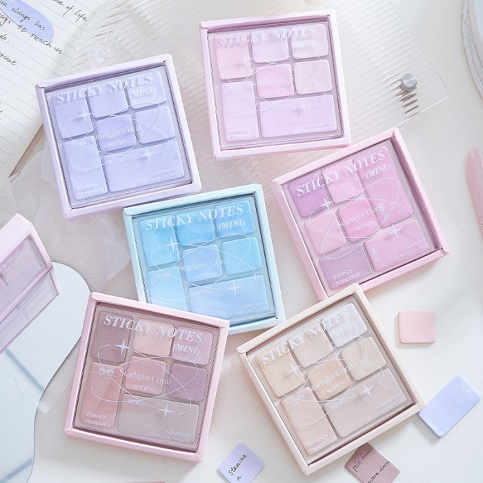 

1 BOX Sticky Notes Macaron Pallate Edition Memo Tempel Note Isi 210