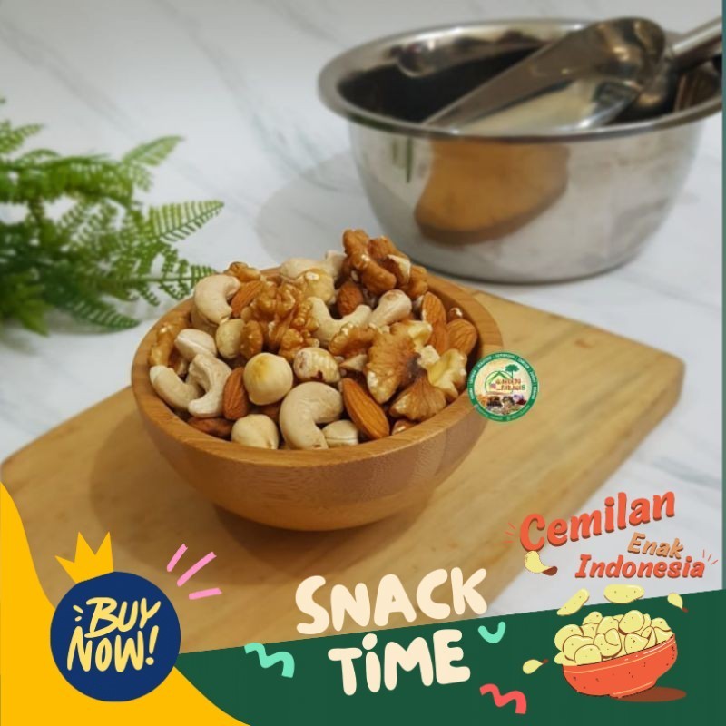 

Special Diskon Kacang Mix Nut Panggang 250 g Roasted (campur almond, mede, hazlenut, walnut) 250 g