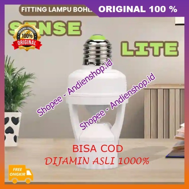 Sense Lite Fitting Lampu Bohlam Sensor Otomatis  Lampu Bohlam Motion Sensor Gerak Otomatis Nyala 100