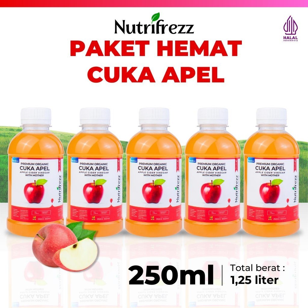 

Nutrifrezz Paket Hemat Cuka Apel 250ML x 5 PCS