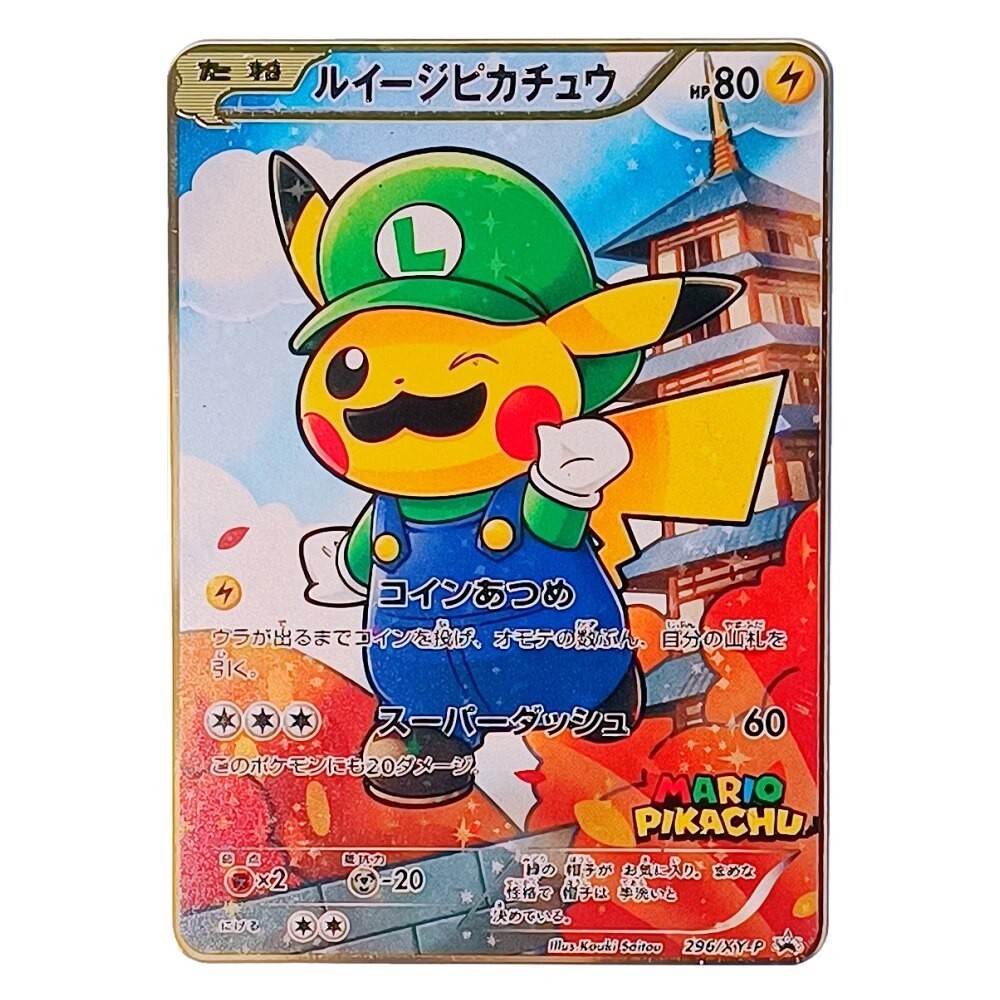 Pokemon Card Pikachu Metal Pokemon Letters Charizard Vmax Mewtwo Vstar Anime Game Collection Toys Go