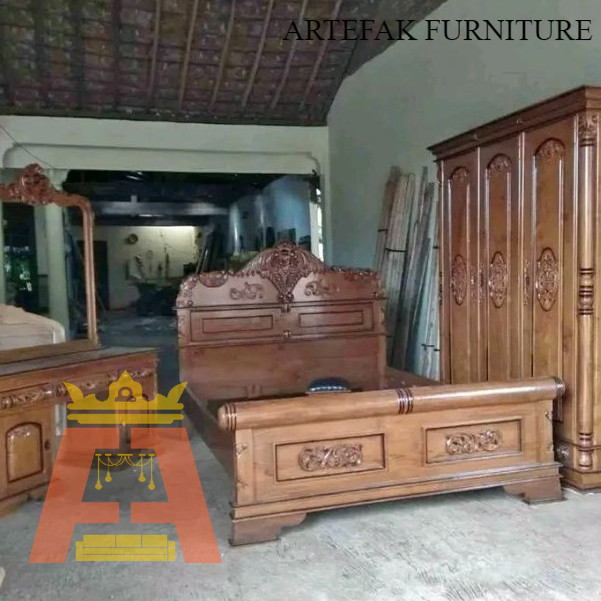 Artefak Furniture Set Kamar Peluru kayu jati / furniture Jepara murah