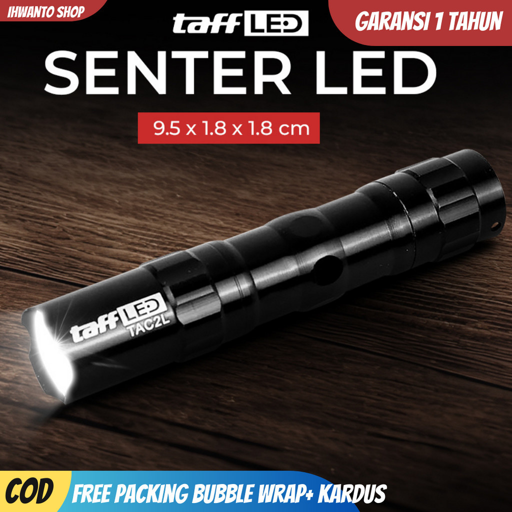 Lampu Senter LED Senter Polisi Tahan Air 1W Super Terang Jarak Jauh