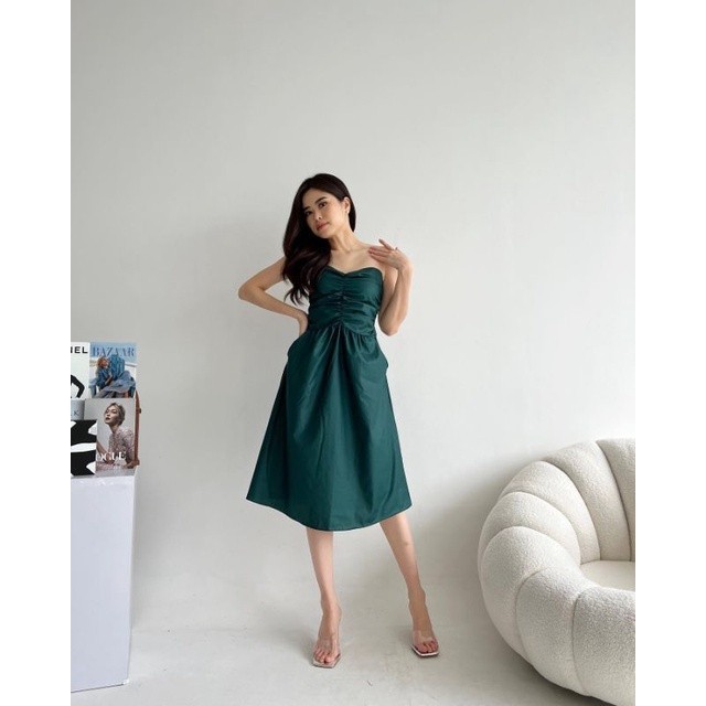 Midi Dress Satin DRESS TUBE SEXY PARTY DRS B019