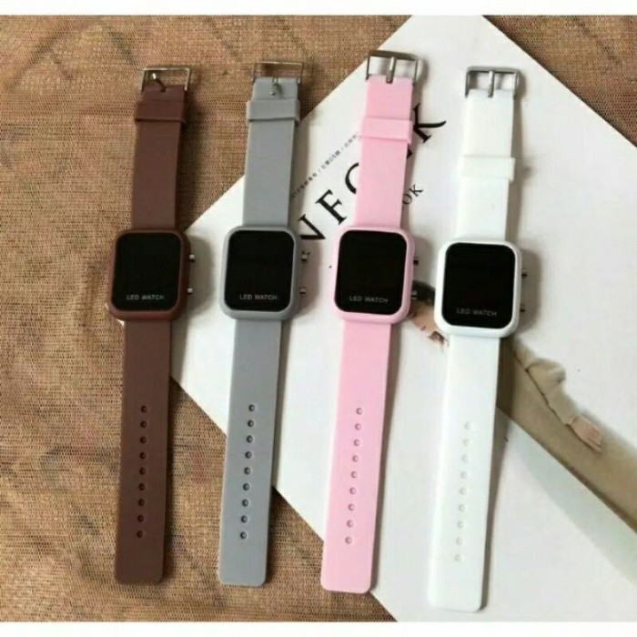 JAM TANGAN WANITA PRIA DIGITAL RUBBER LED WATCH GROSIR ORIGINAL HIGH Q