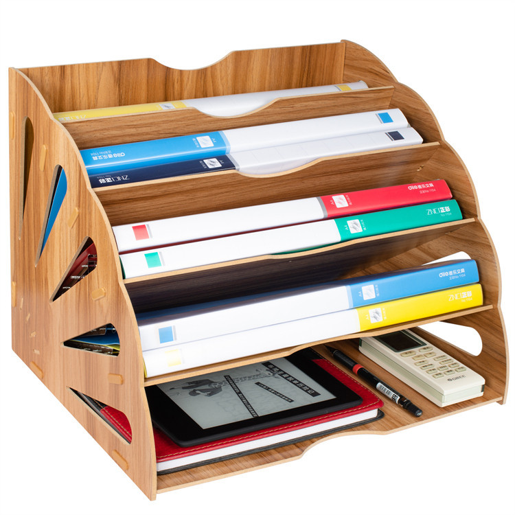 

Tonsmile Kayu Besar Meja Tulis Rak File Organizer Pemegang Pembagi untuk Kertas A4