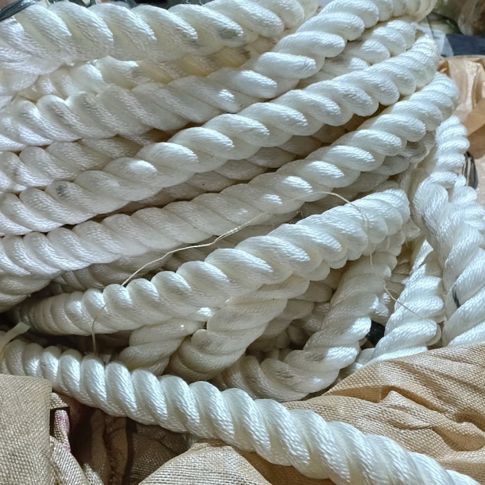 5 Meter Tali Tambang Nylon Putih 38mm Nilon Multifilament Putih Besar