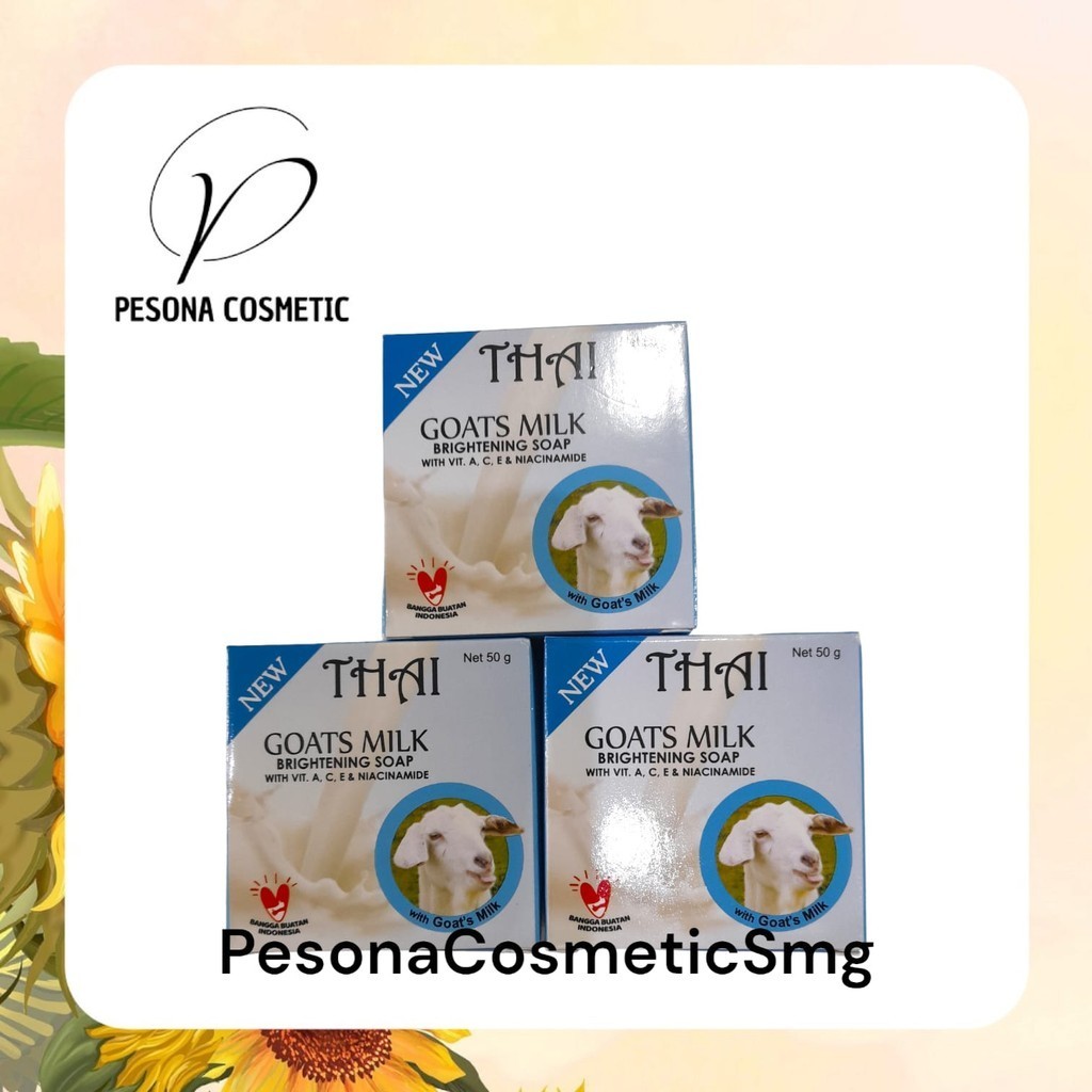 PAKET ISI 3 SABUN THAI GOAT MILK / SABUN TAHI SUSU KAMBING MENCERAHKAN MENGHALUSKAN