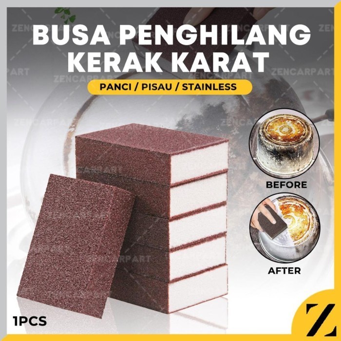 Busa Pembersih Penghilang Kerak Karat Panci Pisau Amplas Sponge Besi