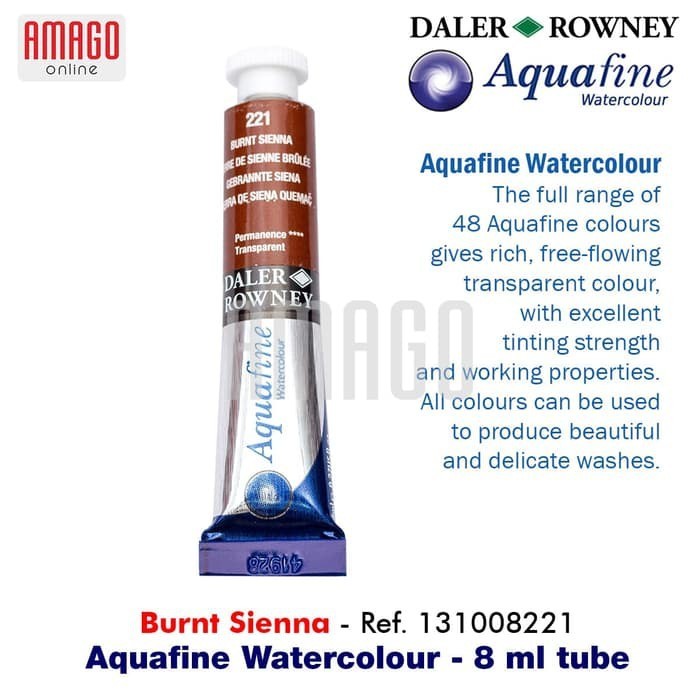 

DALER-ROWNEY Aquafine Watercolour 8 ml - Cat Air Lukis - Burnt Sienna - 131008221