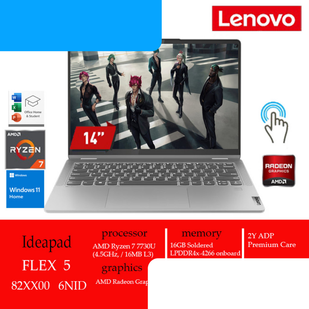 LENOVO IDEAPAD FLEX 5 14ABR8 6NID RYZEN 7 7730U 16GB 512GB SSD