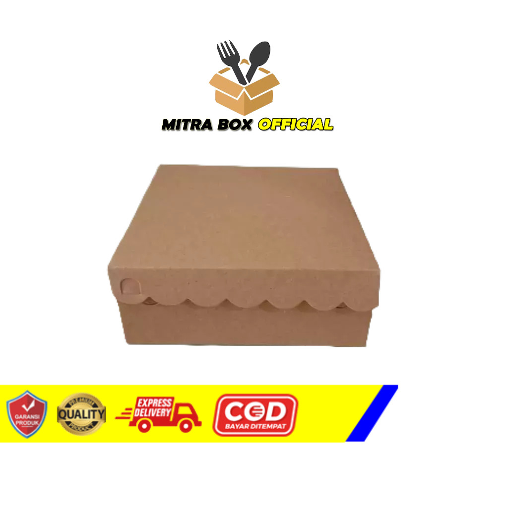 

box snack dush snack kotak box snack Dus Box Nasi GS KRAFT POLOS 18x18 20x20 100 PCS